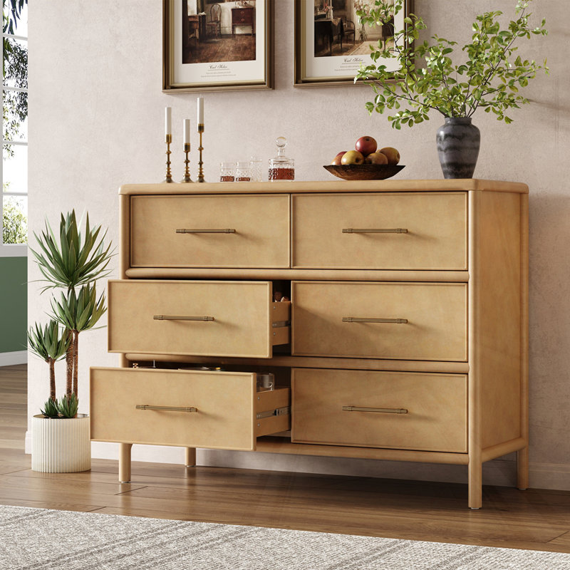 Armoire de rangement avec 6 tiroirs, Naturel