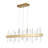 A Gold Stainless Steel Frame Chandelier With Clear Crystals