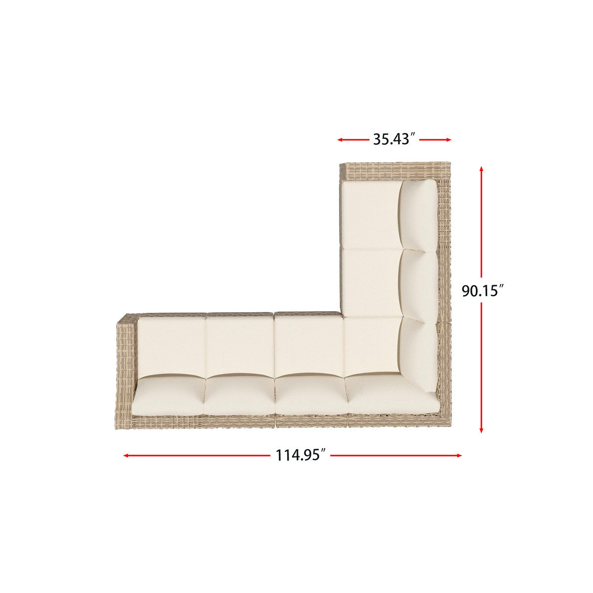 Eloisa 6-Person Patio Seating Group, Tan