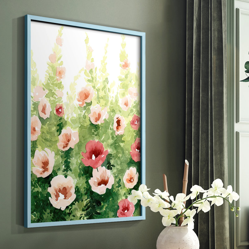 Sunlit Flora II, reproduction encadrée - bois massif, Bleu, H 10 po x l 8 po