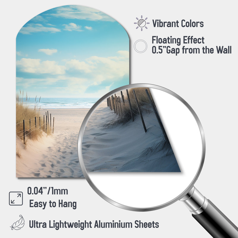 «Rosenberry - Asymmetric Coastal Beach Sand», art mural en métal, H 43 po x l 33 po