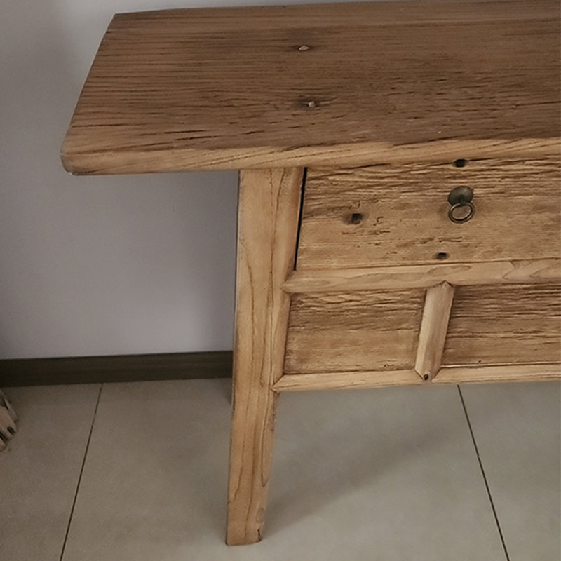 Table d'entrée en bois d'orme massif