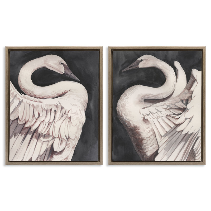  Ensemble de toiles flottantes Swans, Cadre flottant orme Montalcino, H 31 po x l 25 po
