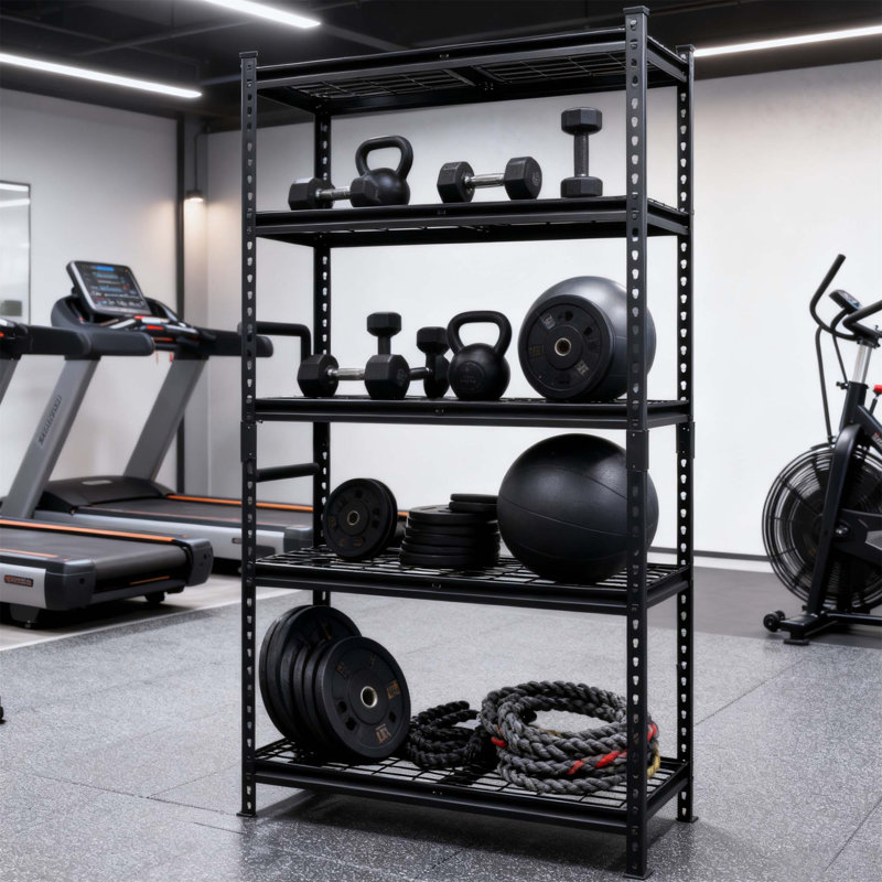 Étagère réglable en acier robuste à 5 niveaux, assemblage sans boulon, capacité de charge de 2 250 lb, idéale pour le rangement dans le garage et la remise