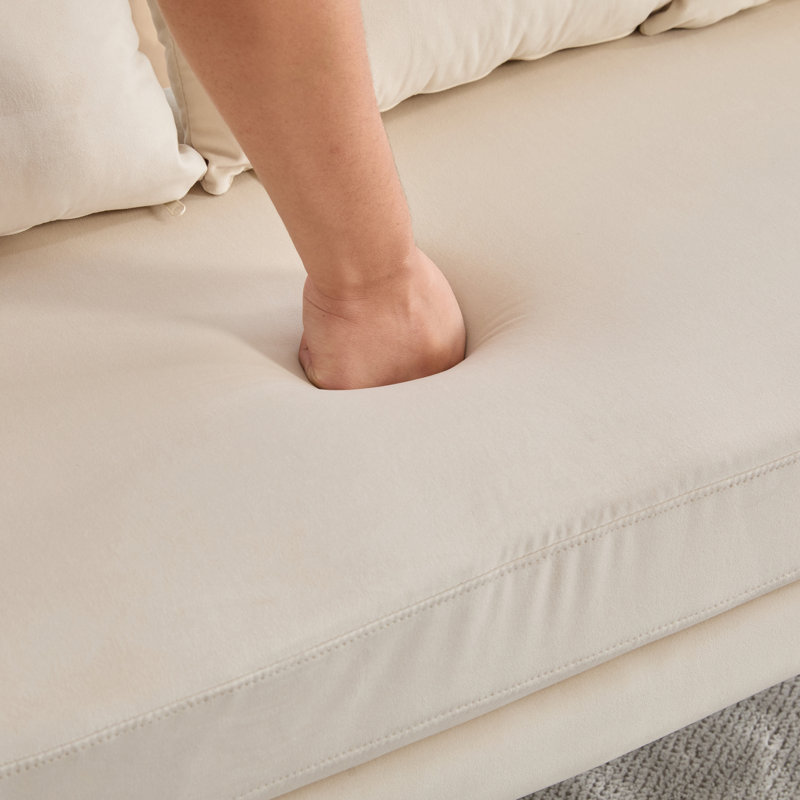 Causeuse en velours, Beige