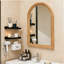 Miroir mural arqué avec cadre en bois, miroir décoratif rustique pour salle de bain