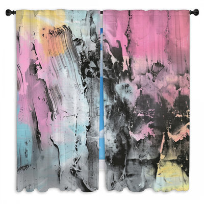 Rideaux de fenêtre pastel abstraits rideaux minimalistes minimalistes - 2 panneaux