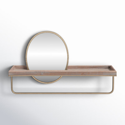 Metal Flat Mirror with Shelves
