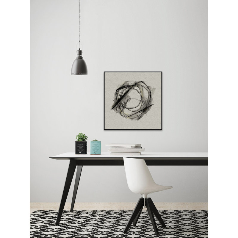 Bumble Bee Flight IV - Floater Frame Painting on Canvas, 30 cm H x 30 cm W x 4 cm D