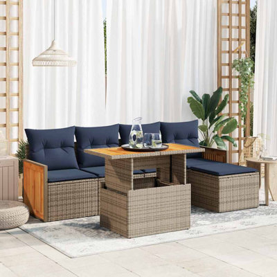 Wicker 5 - Person Garden Lounge Set with Cushions