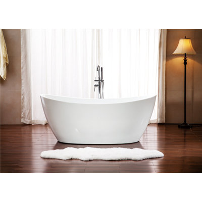 59.1'' x 29.5'' Freestanding Soaking Acrylic Bathtub