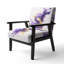 Chaise avec accoudoirs rembourrée Mid-Century mauve et mauve Splash-122510932
