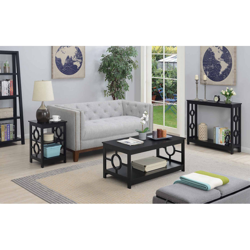 Odalis 40'' Console Table, 31.75" H x 40" W x 12" D, Black