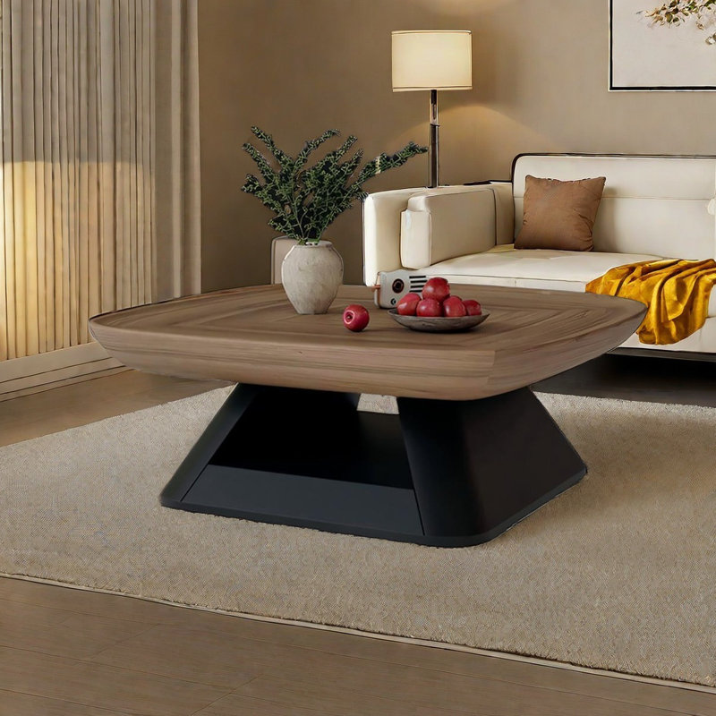 Ancient style minimalist square coffee table