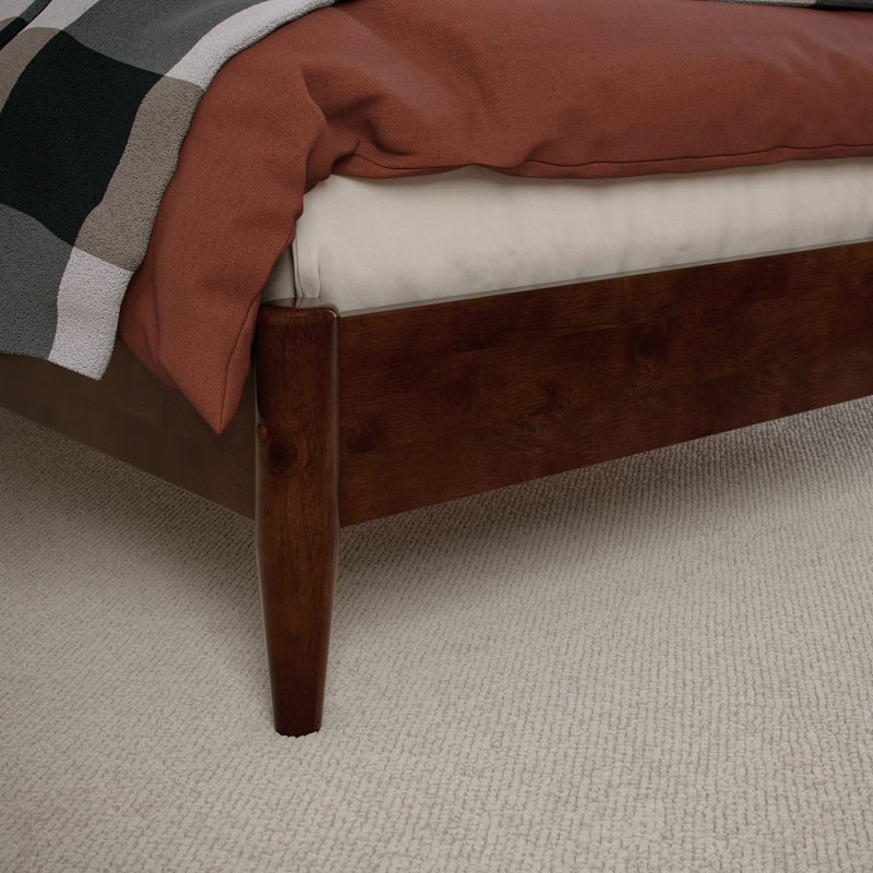 Vetu Solid Wood Platform Bed, Walnut, Twin XL