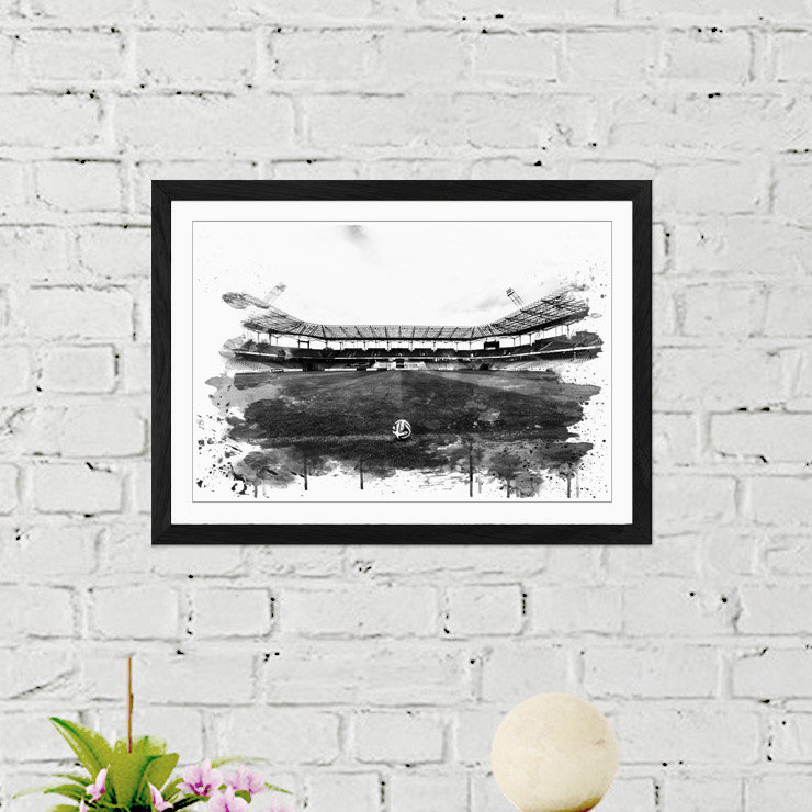 Football Pitch Ball - Wall Art, 45cm H x 62cm W, Framed Picture