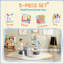 Taeke Kids Table and Chairs Set with Storage Ages 3-8 Years Grey