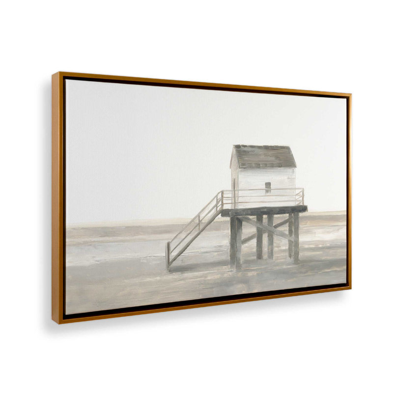 Impression sur toile Weathered Beach Outpost II par Ethan Harper, 24" H x 32" W, Cadre flottant sans passe-partout, Gold