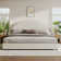 Bed Frame, Boucle Upholstered Platform Bed Frame, Soft Bed Frame with Round Headboard, No Box Spring Required, Easy Assembly
