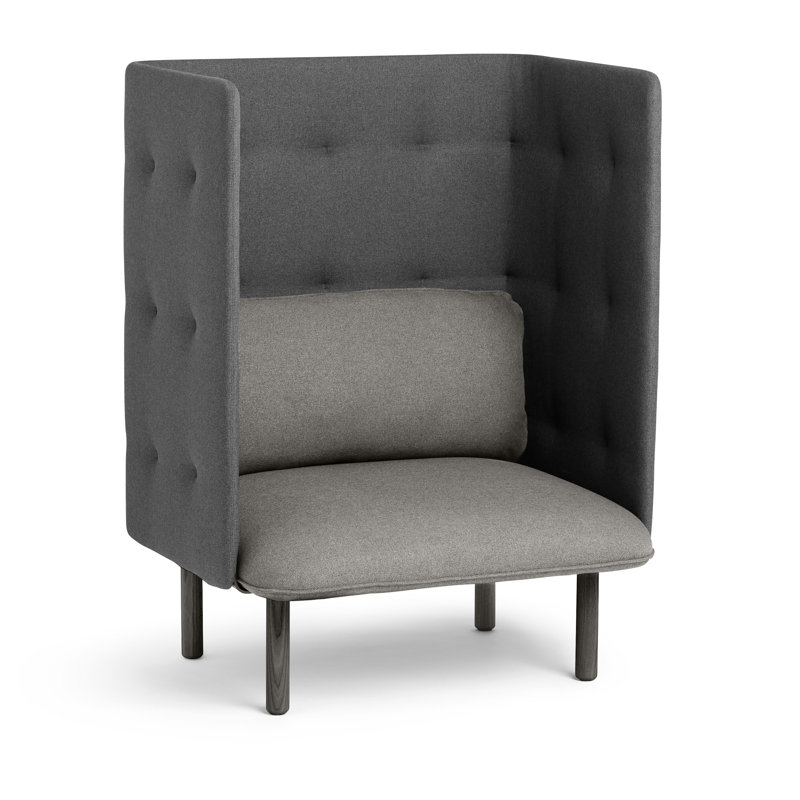 QT Lounge Chair, Gray/Dark Gray Plain Weave/Muslin