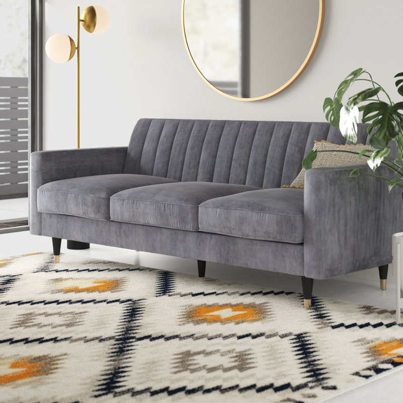 Canapé Conn, Velours gris