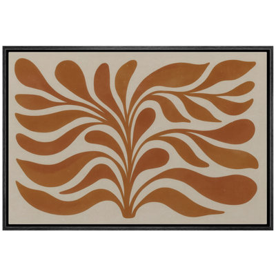«Mid Century Modern Organic Leaf Form Abstract Art encadrée»