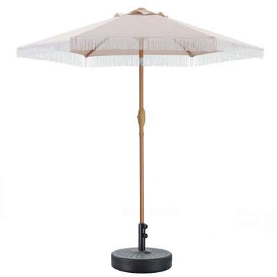 7.5 FT Tasseled Patio Umbrella with Stand