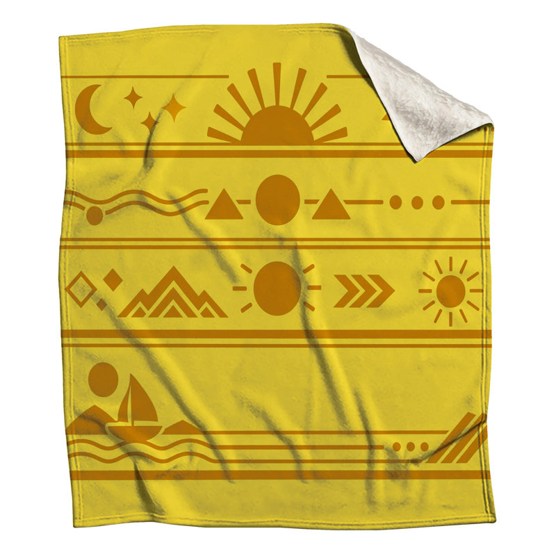 Geometric Sun Moon Blankets, 60in W x 80in H
