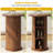 36.4" Tall Bar Table, Small Kitchen Cocktail Table, Sliding Door Round Fluted Base With Hidden Storage Space,for Small Space, Pub, Bistro, Living Room-362385027