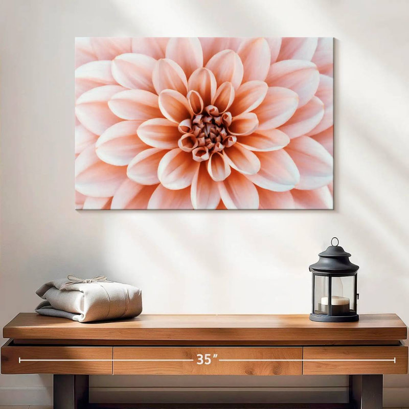 Floral pêche, H 16 po x l 24 po
