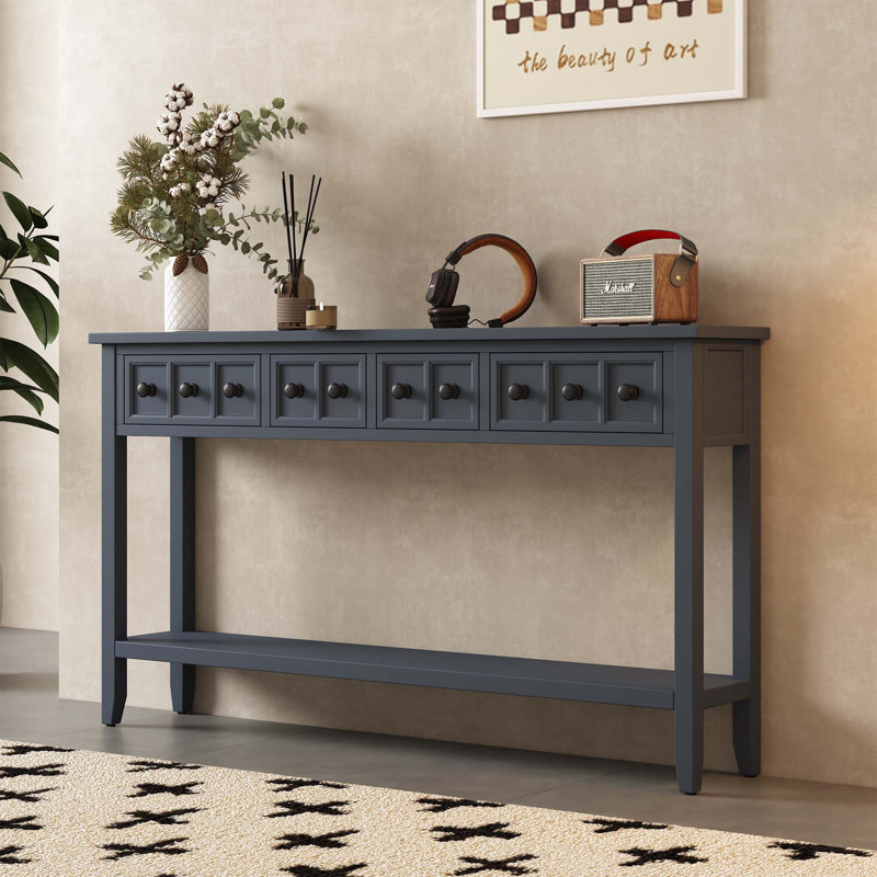 Table d'appoint Tarsita, Bleu marine en double 2