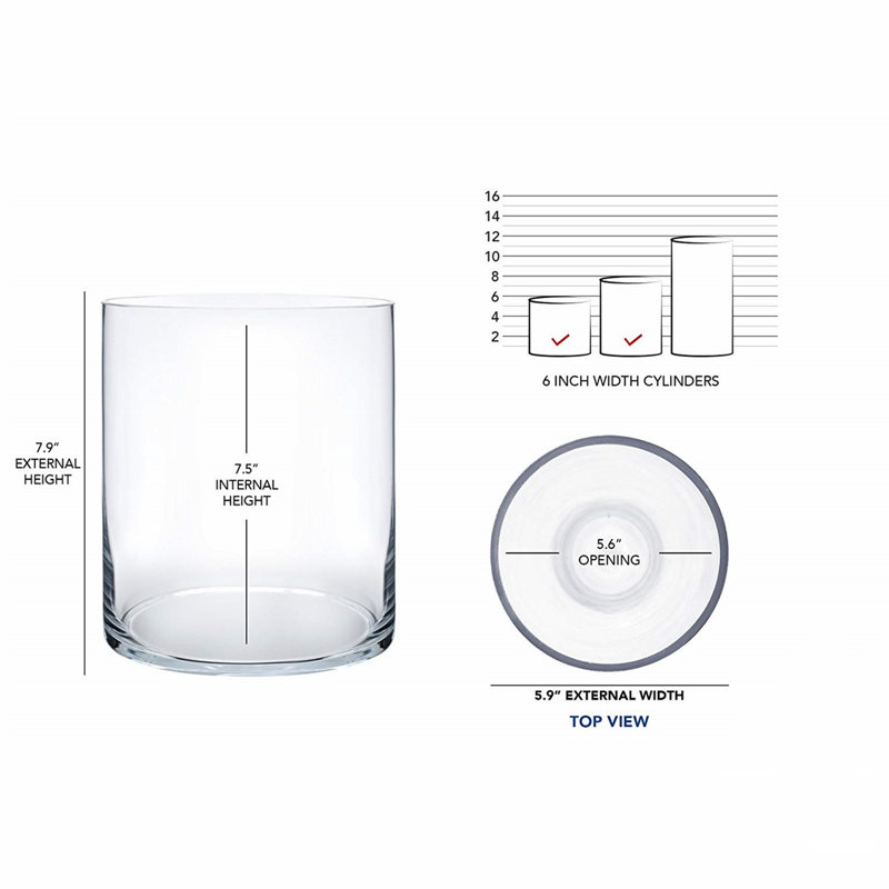 Vase de table Khyrin, H 8 po x l 6 po x P 6 po