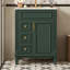 Meuble-lavabo 24 po avec lavabo en céramique, petite armoire de salle de bain, armoire moderne avec 2 tiroirs et tablette réglable-126233892