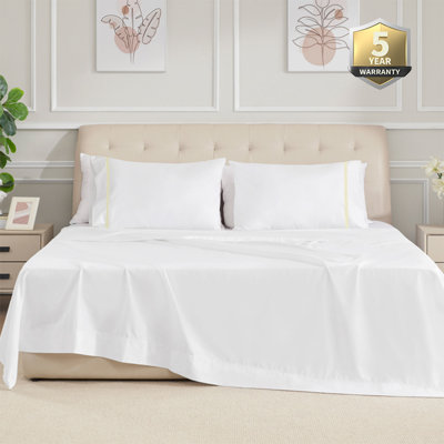 Striped 100% Cotton Percale Pillowcases Open Pillowcases Set