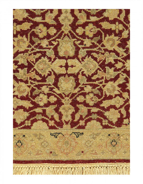 Tapis carré en laine rouille, doré 1 pi 7 po x 1 pi Dillon