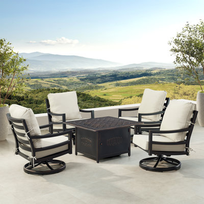 Desaray 4 - Person Patio Conversation Set with Cushions