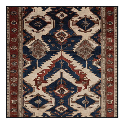 Tapis persan noir lavable à la machine
