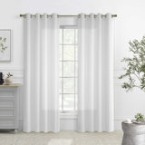 Galion Solid Colour Semi-Sheer Thermal Grommet Single Curtain Panel