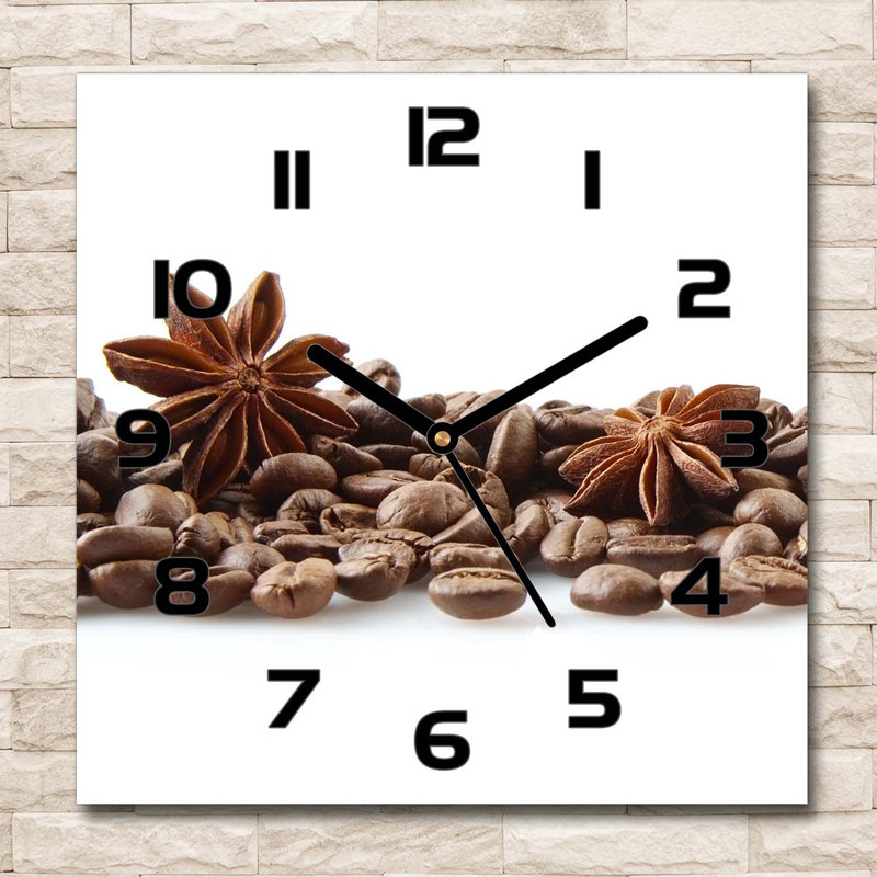 Heurlin Glass Wall Clock, Black/Brown/White