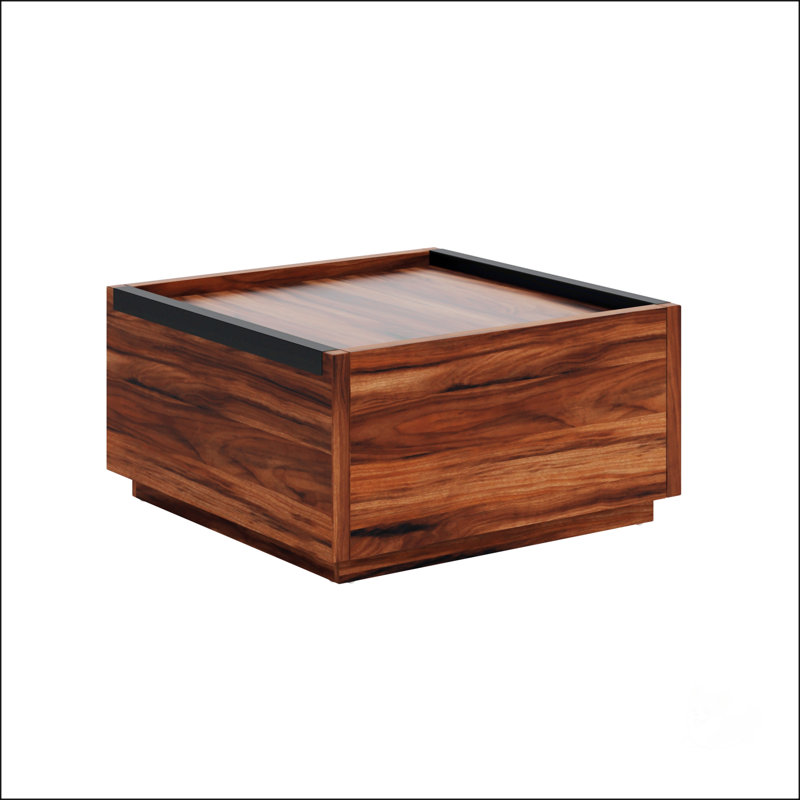 Table basse moderne brun foncé avec tiroirs à pleine extension pour un rangement généreux et un décor de salon élégant