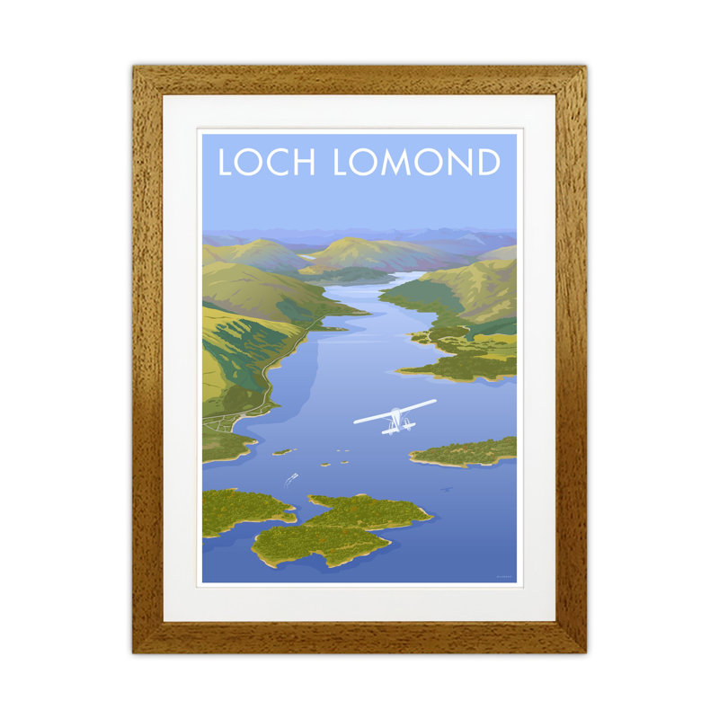 Scotland Loch Lomond by Stephen Millership - Print on Canvas, 43.5cm H x 33.5cm W x 3cm D, Brown Framed Paper