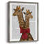 «Giraffes and Bow», reproduction encadrée-2024240346