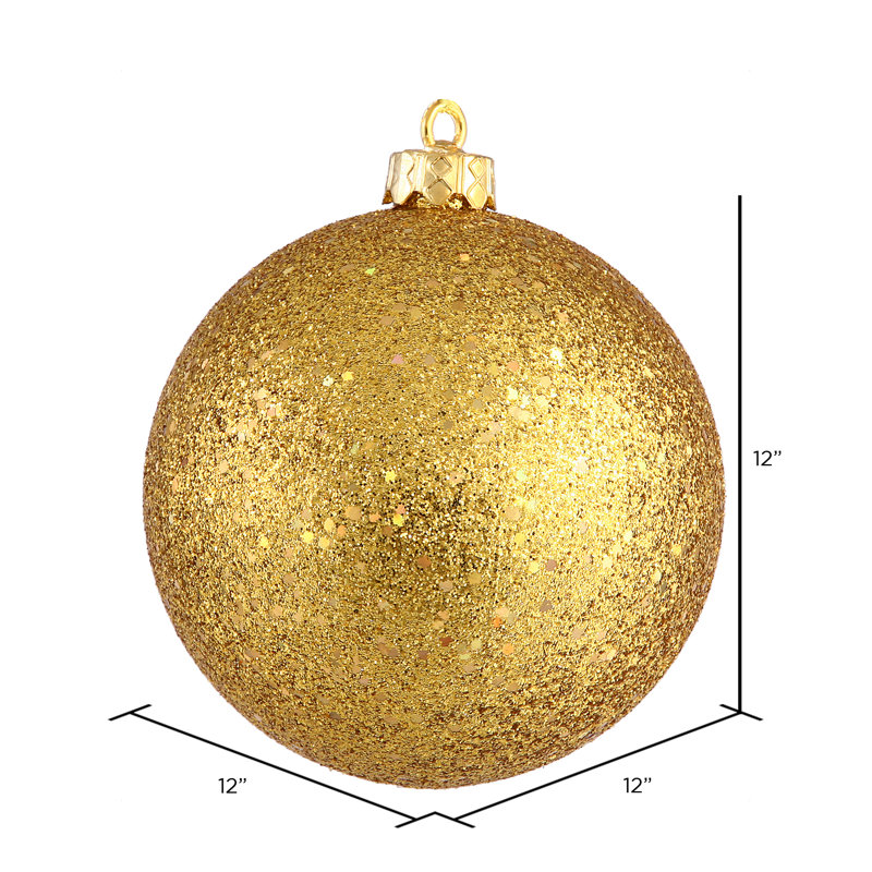 Ornement boule des Fêtes, H 12 po x l 12 po x P 12 po, Or antique