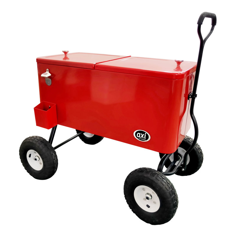 AXI 76L Serving Station / Cart Cooler with wheels in Red