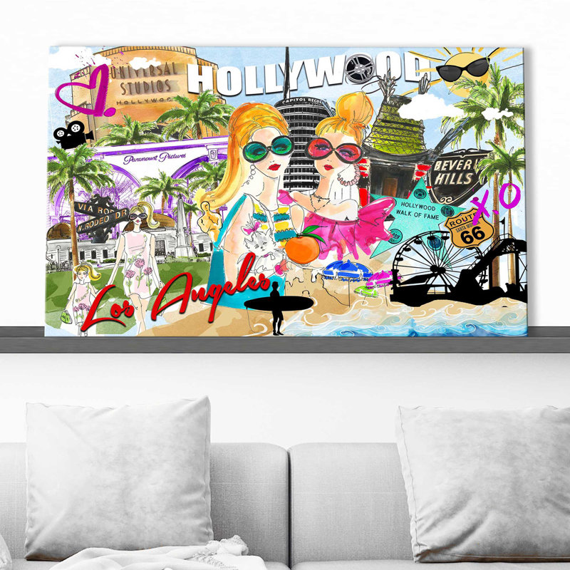 «Take Me To Los Angeles (Horizontal)» par Jodi - impression, H 36 po x l 60 po x P 1,5 po, Toile tendue