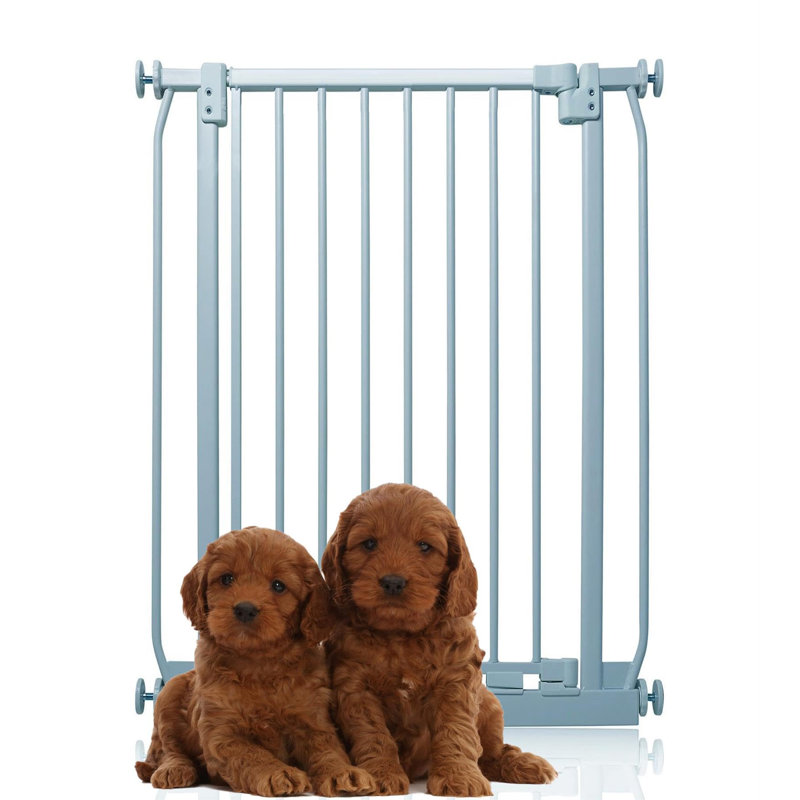 Metal Pressure Mounted Pet Gate, 71cm - 80cm, Grey