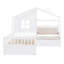 Lit House avec canapé, lit plateforme pour enfants avec deux tiroirs et tablette de rangement-989069244