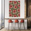 Festive Poinsettia Pattern Classic Abstract Pine Poinsettia Nature Winter Wall Art Print 1 Piece Wrapped Canvas Wall Art-841359336