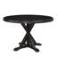 Table de salle à manger ronde rustique noire de 48 pouces avec piédestal robuste en X-14932671