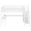 Lit mezzanine double en métal avec bureau en forme de L Roomfitter, ports USB, éclairage DEL et tablettes réglables, blanc-1292234689-1292234690